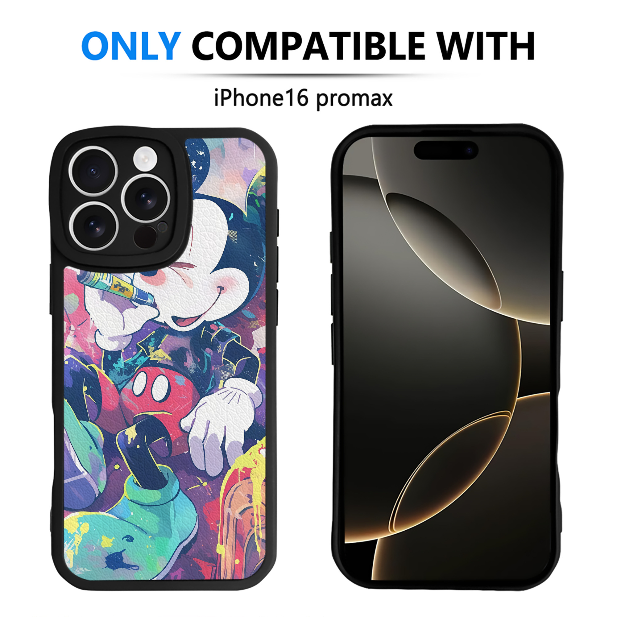 （画像用） ミッキーマウス Mickey Mouse 【iPhone 16シリーズ対応】シリコンスマホケース（レザー調） 材質：シリコン